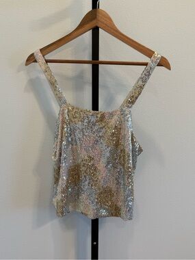 Anthropologie x Porridge Tallulah Sequin Patterned Tank Multi Medium Nigh out